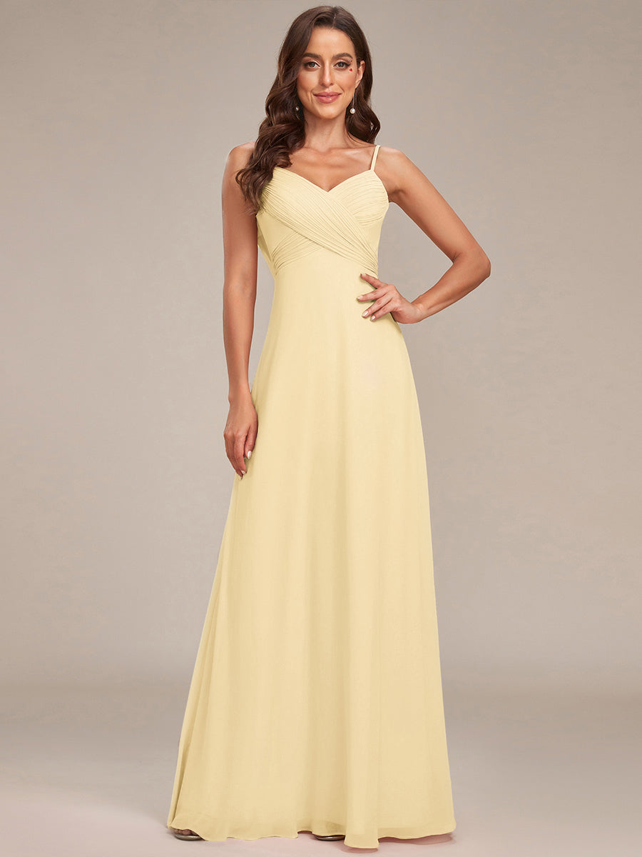 NOVA|Criss-Cross V-Neck Chiffon Backless A-Line Bridesmaid Dress