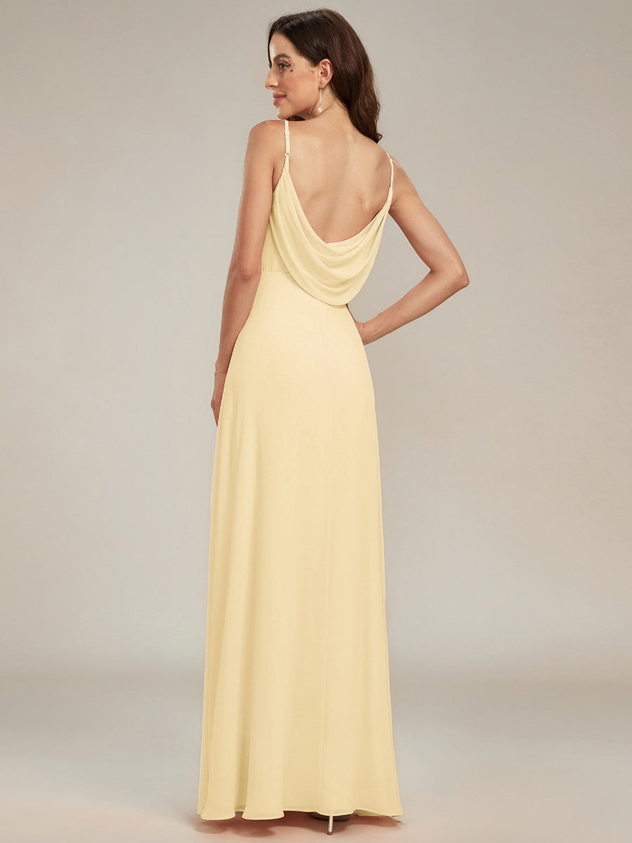 NOVA|Criss-Cross V-Neck Chiffon Backless A-Line Bridesmaid Dress