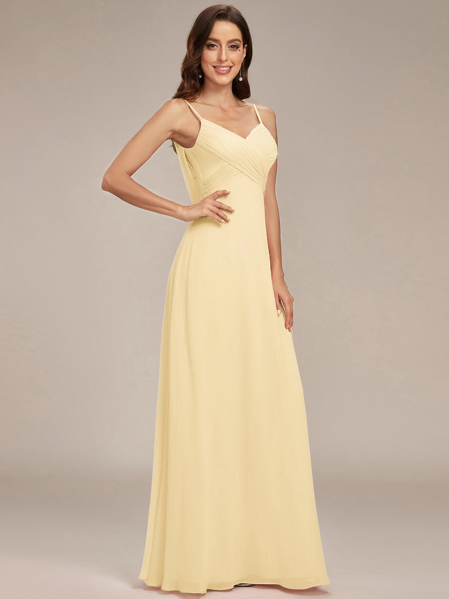NOVA|Criss-Cross V-Neck Chiffon Backless A-Line Bridesmaid Dress