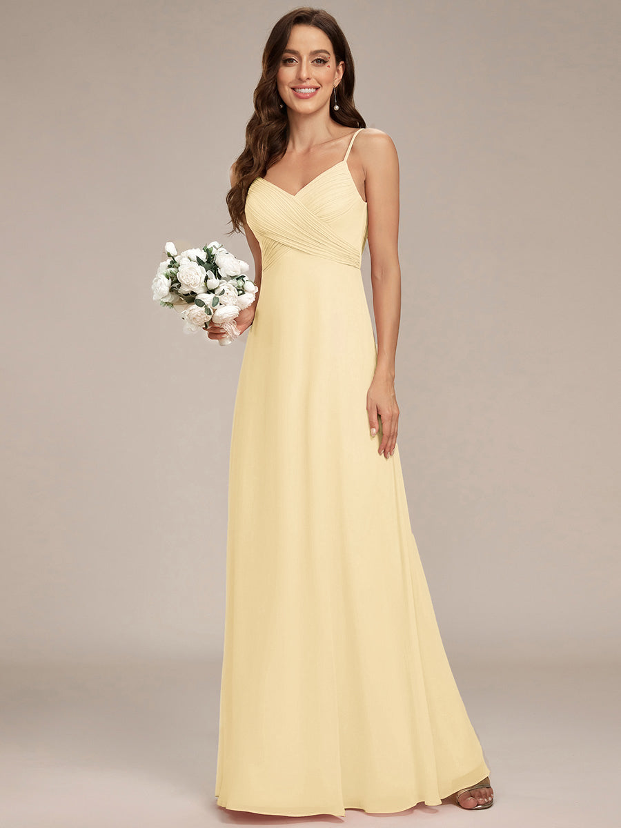 NOVA|Criss-Cross V-Neck Chiffon Backless A-Line Bridesmaid Dress