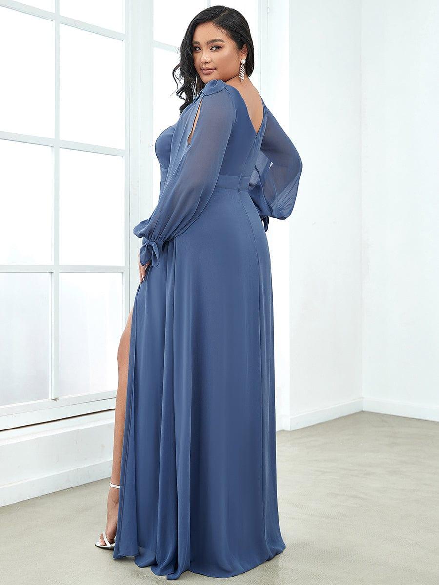 IVORY|Open Lantern Sleeve A-Line Bridesmaid Dress
