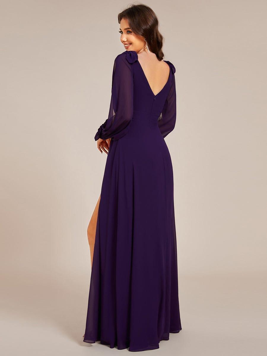 IVORY|Open Lantern Sleeve A-Line Bridesmaid Dress