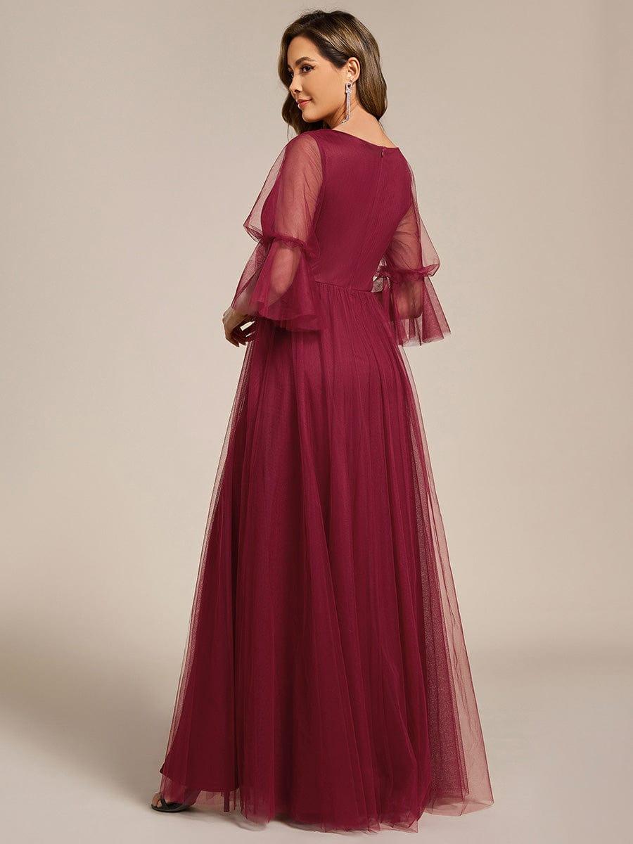 HEIDY|Lantern 3/4 Sleeve Split Maxi Bridesmaid Dresses