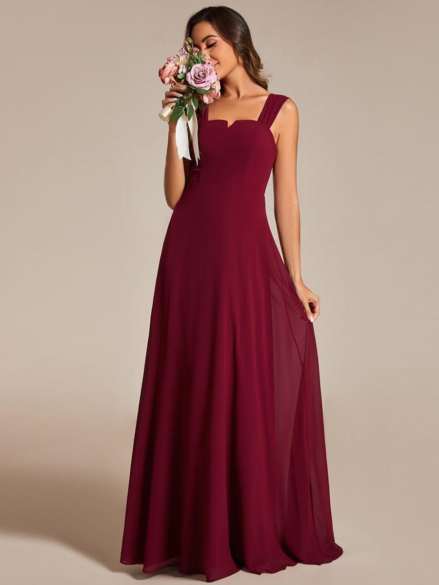 BILLIE|Chic High Waist Square Neck Bridesmaid Dress