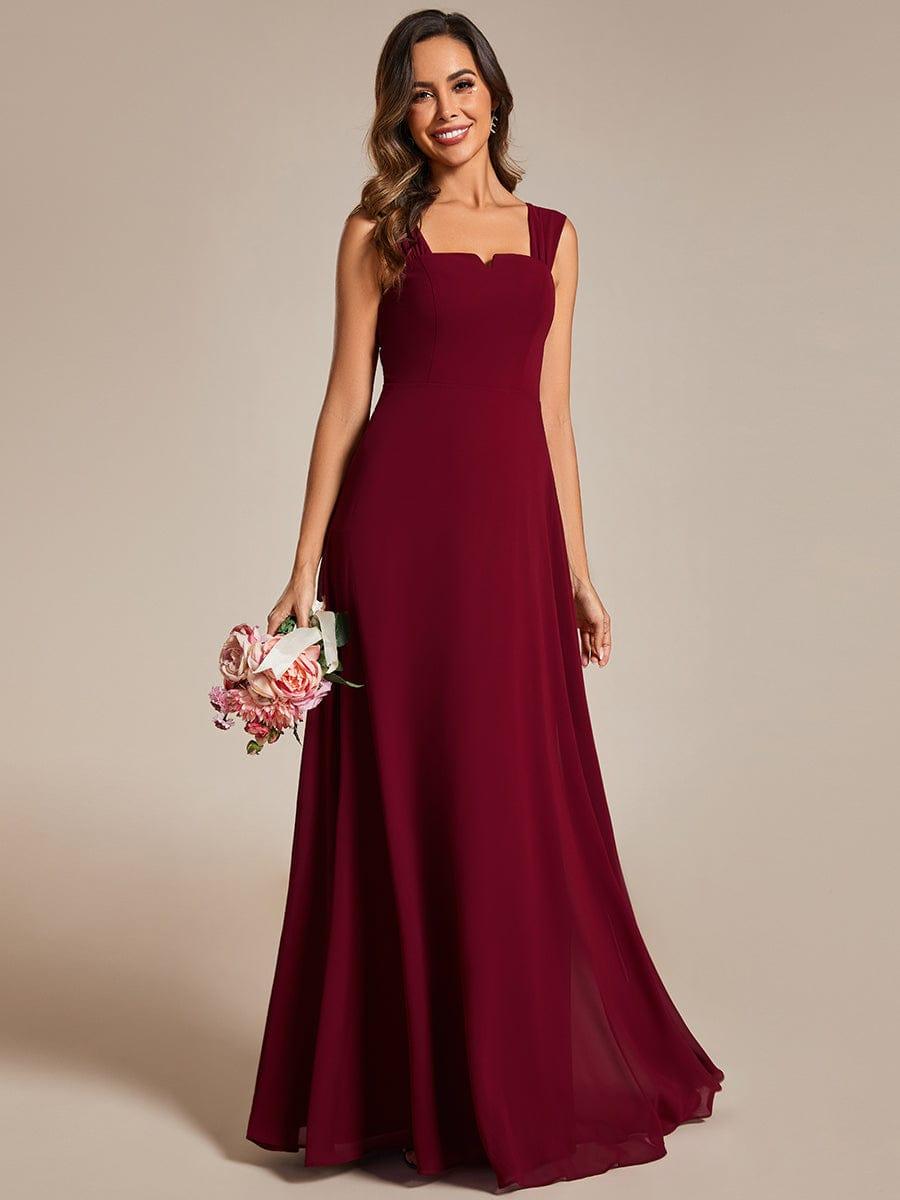 BILLIE|Chic High Waist Square Neck Bridesmaid Dress