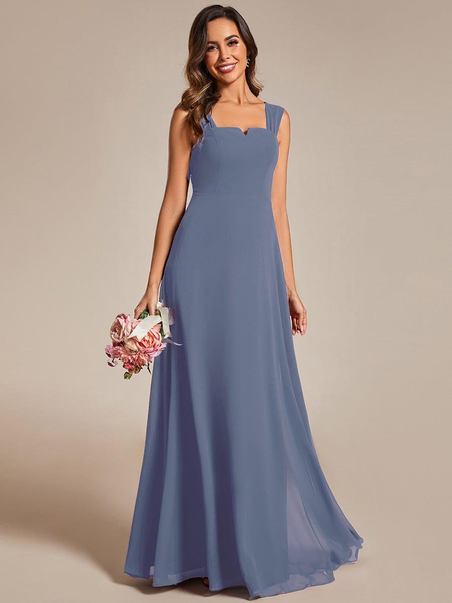 BILLIE|Chic High Waist Square Neck Bridesmaid Dress