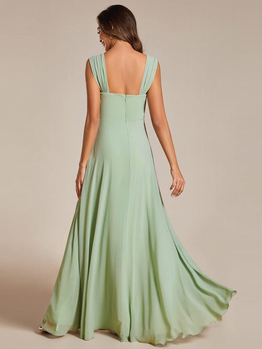 BILLIE|Chic High Waist Square Neck Bridesmaid Dress
