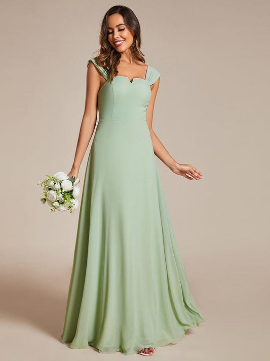 BILLIE|Chic High Waist Square Neck Bridesmaid Dress