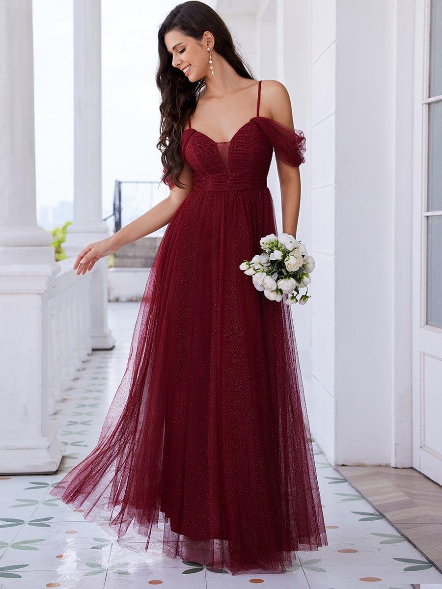 RYLIE|Spaghetti Strap Backless Sweetheart A-Line Tulle Bridesmaid Dress