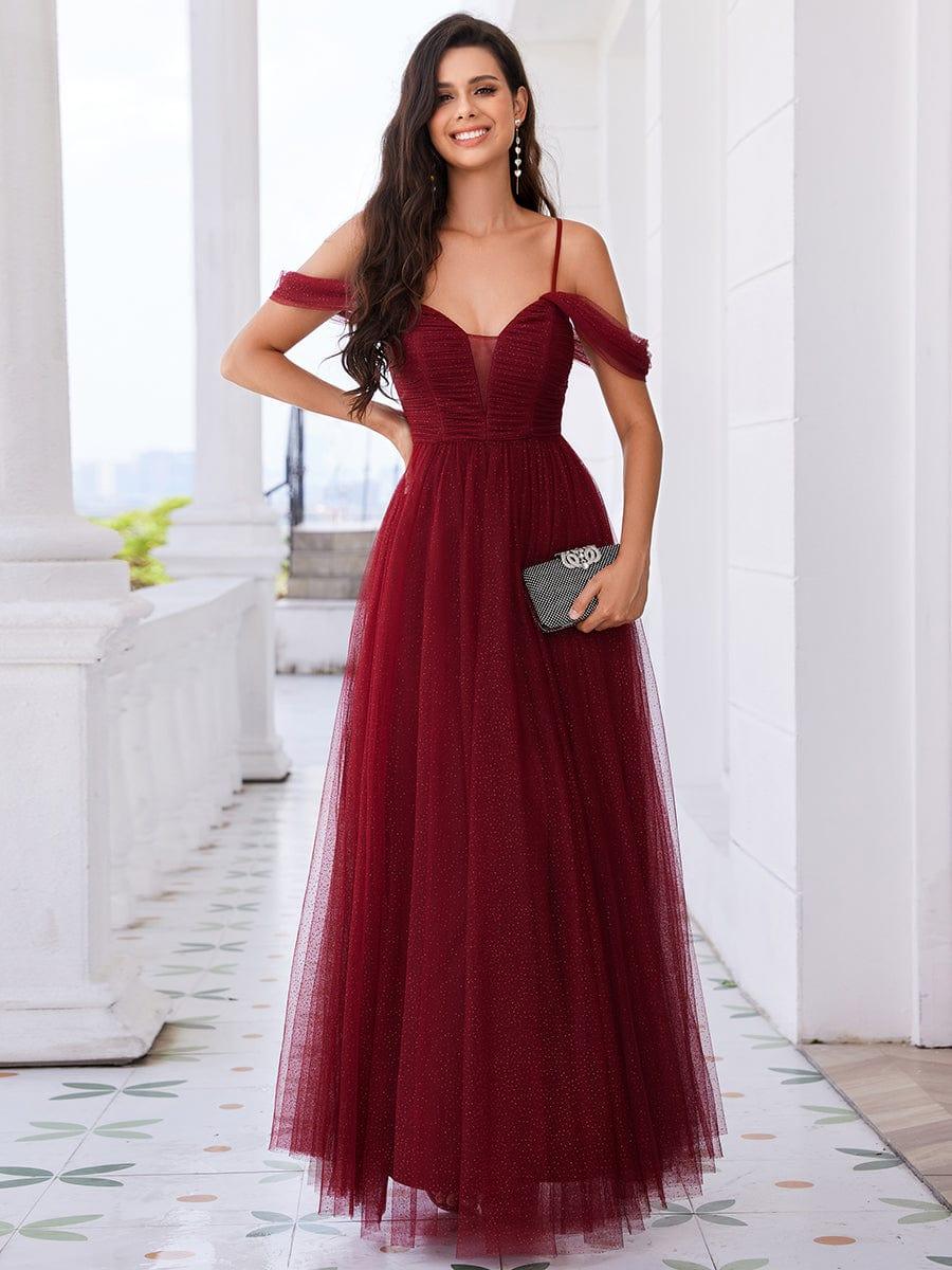 RYLIE|Spaghetti Strap Backless Sweetheart A-Line Tulle Bridesmaid Dress