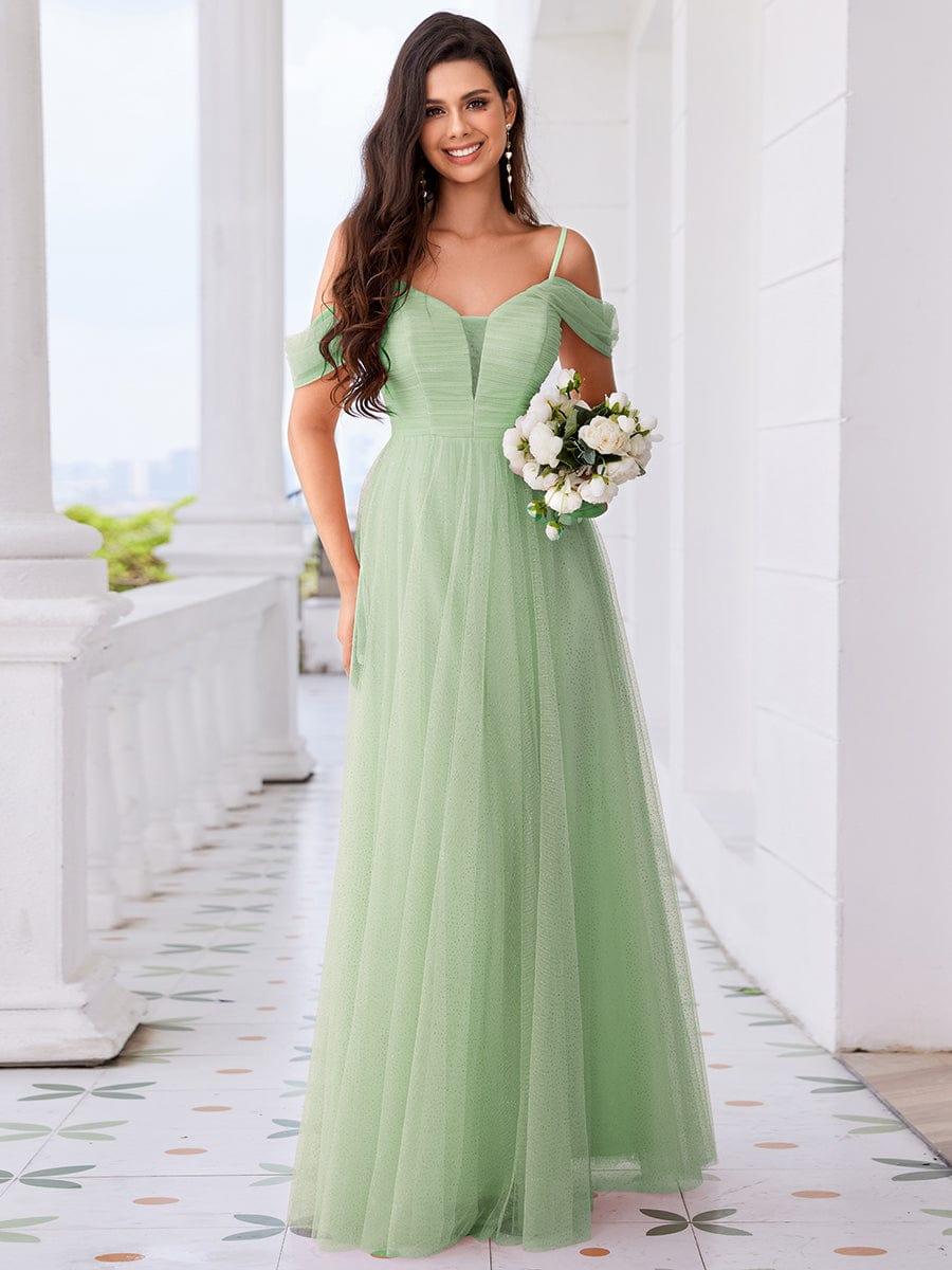 RYLIE|Spaghetti Strap Backless Sweetheart A-Line Tulle Bridesmaid Dress