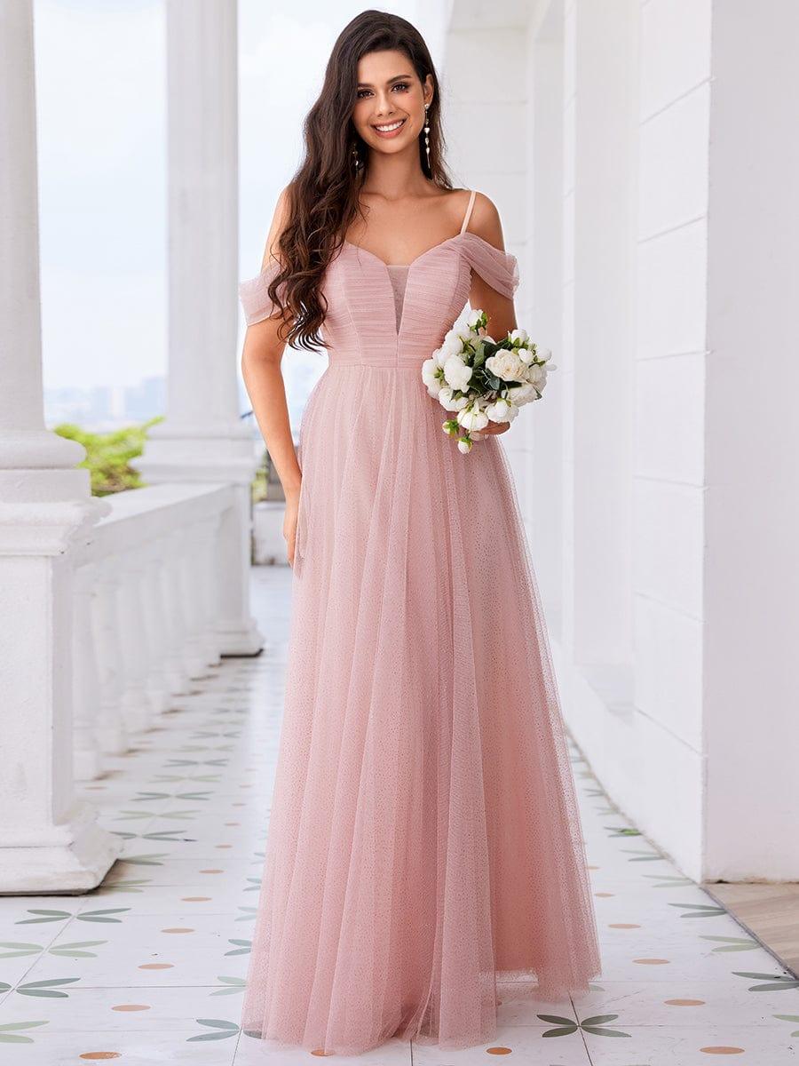 RYLIE|Spaghetti Strap Backless Sweetheart A-Line Tulle Bridesmaid Dress