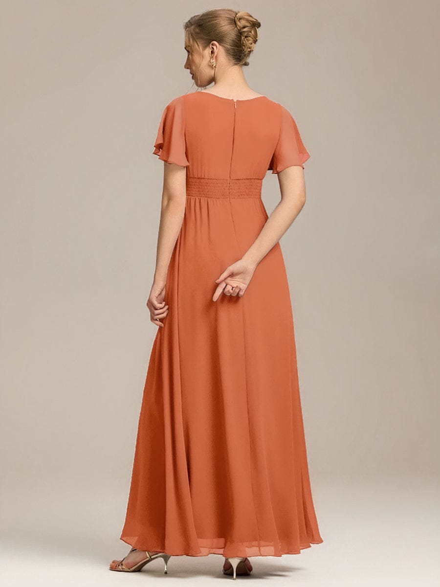 KIMORA|Simple Chiffon Pleated A-Line Bridesmaid Dress