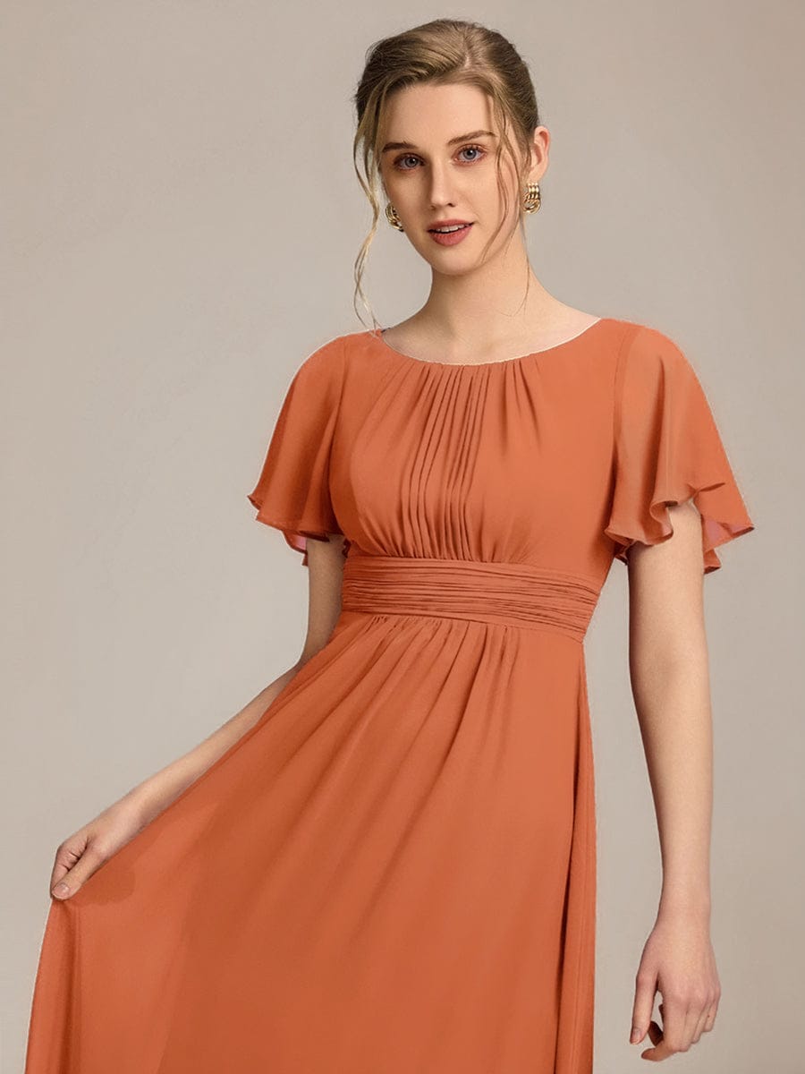 KIMORA|Simple Chiffon Pleated A-Line Bridesmaid Dress
