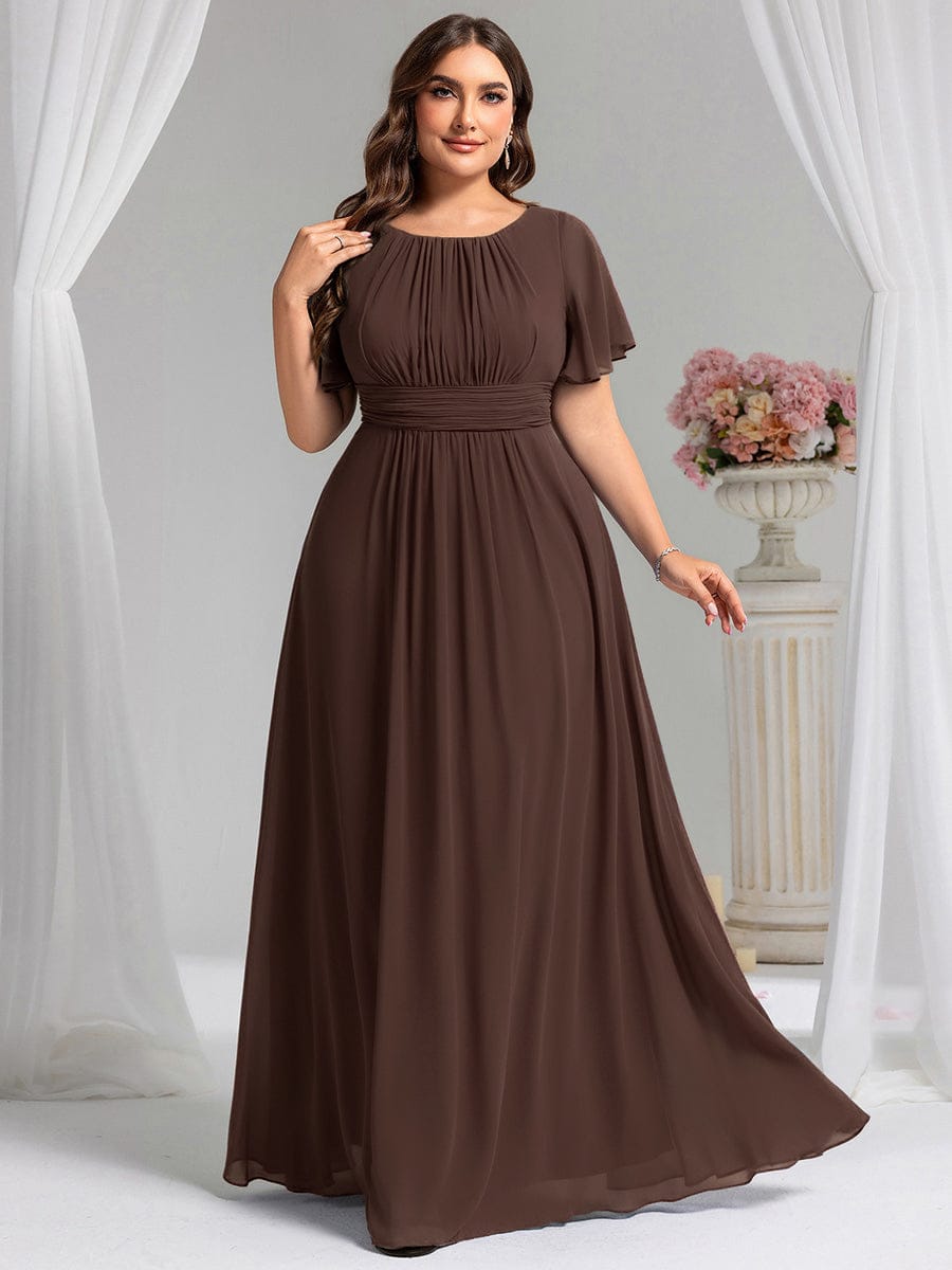 KIMORA|Simple Chiffon Pleated A-Line Bridesmaid Dress