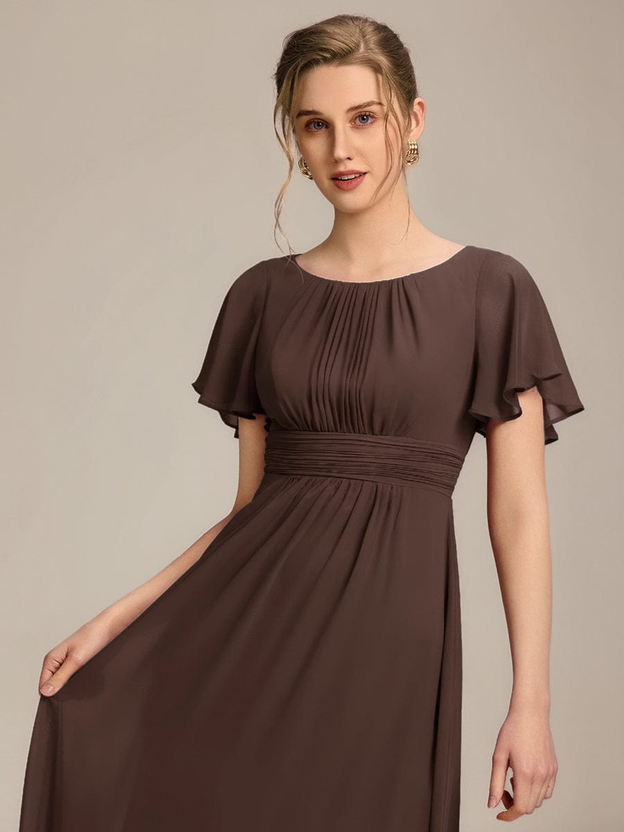 KIMORA|Simple Chiffon Pleated A-Line Bridesmaid Dress