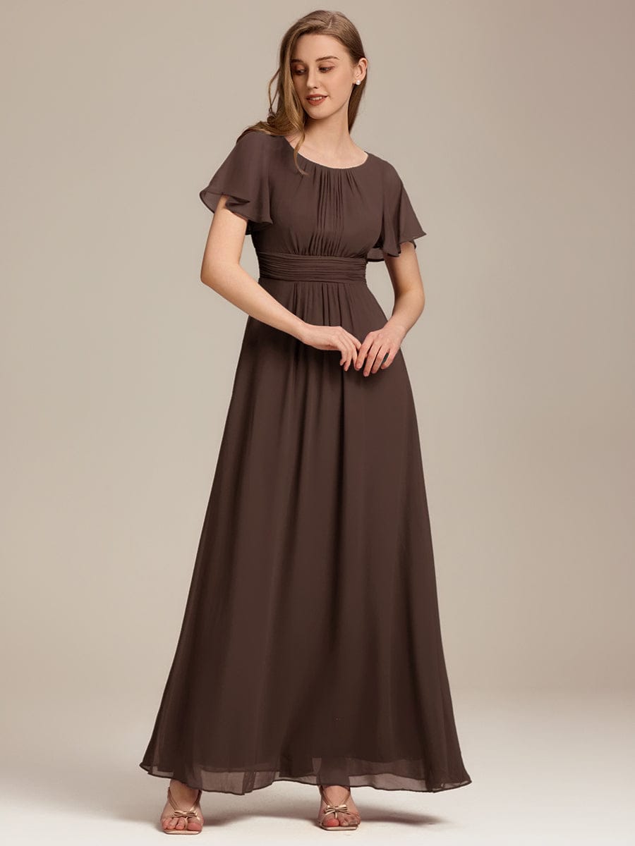 KIMORA|Simple Chiffon Pleated A-Line Bridesmaid Dress