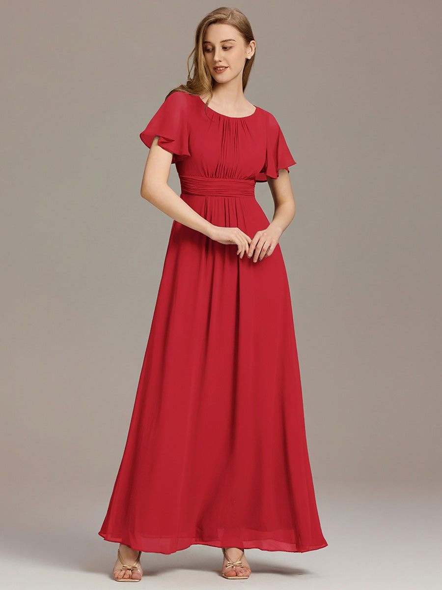 pretty KIMORA|Plus Size Simple Chiffon Pleated A-Line Bridesmaid Dress