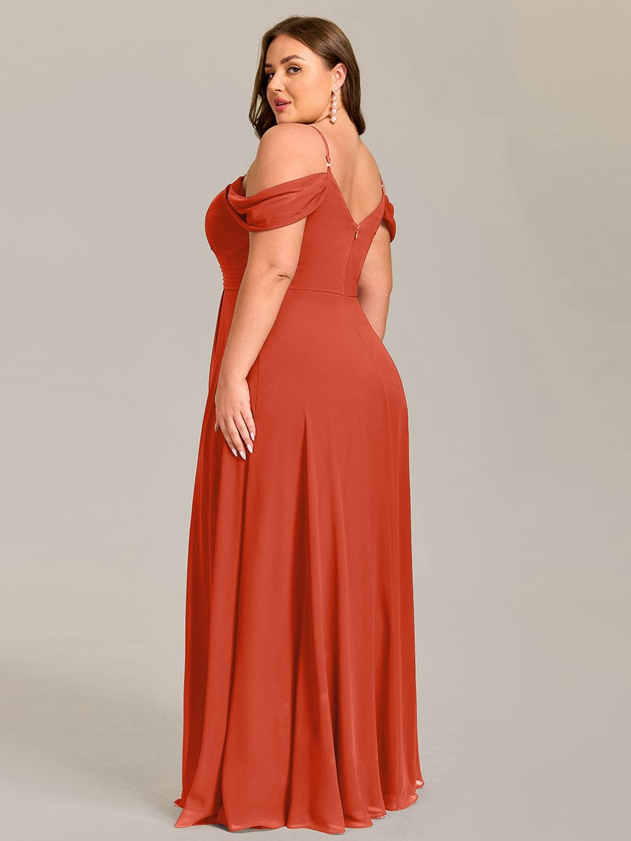 LIANNE|Spaghetti Strap V-Neck Pleated A-Line Bridesmaid Dress