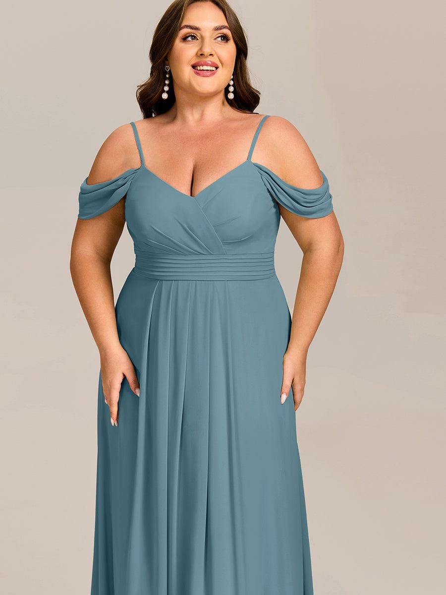 LIANNE|Spaghetti Strap V-Neck Pleated A-Line Bridesmaid Dress