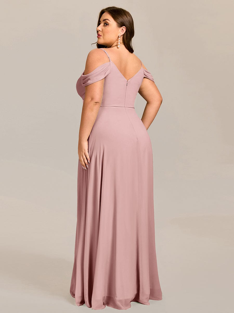 LIANNE|Spaghetti Strap V-Neck Pleated A-Line Bridesmaid Dress