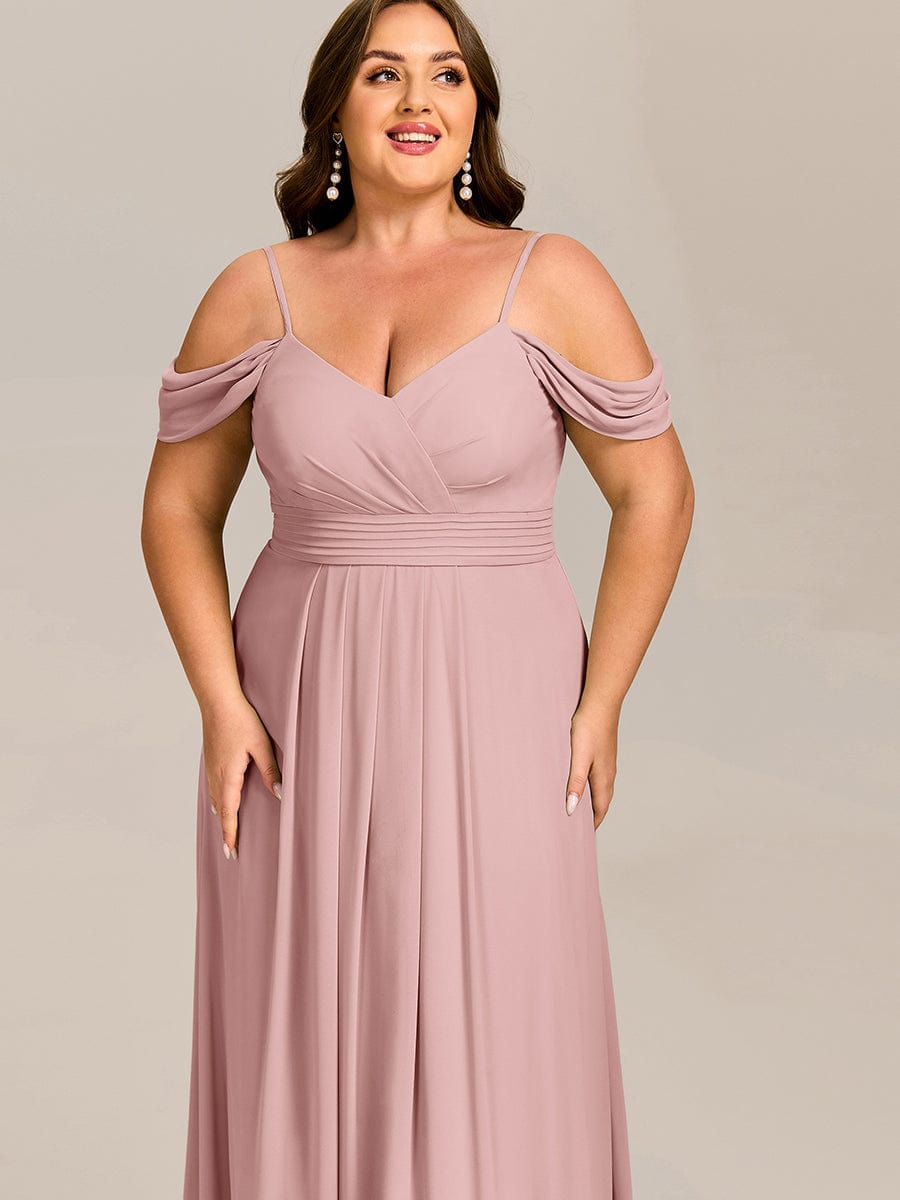 LIANNE|Spaghetti Strap V-Neck Pleated A-Line Bridesmaid Dress