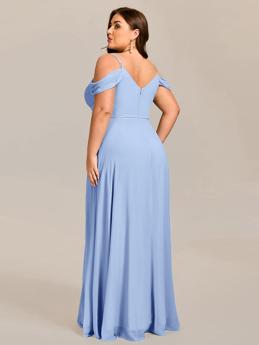 LIANNE|Spaghetti Strap V-Neck Pleated A-Line Bridesmaid Dress