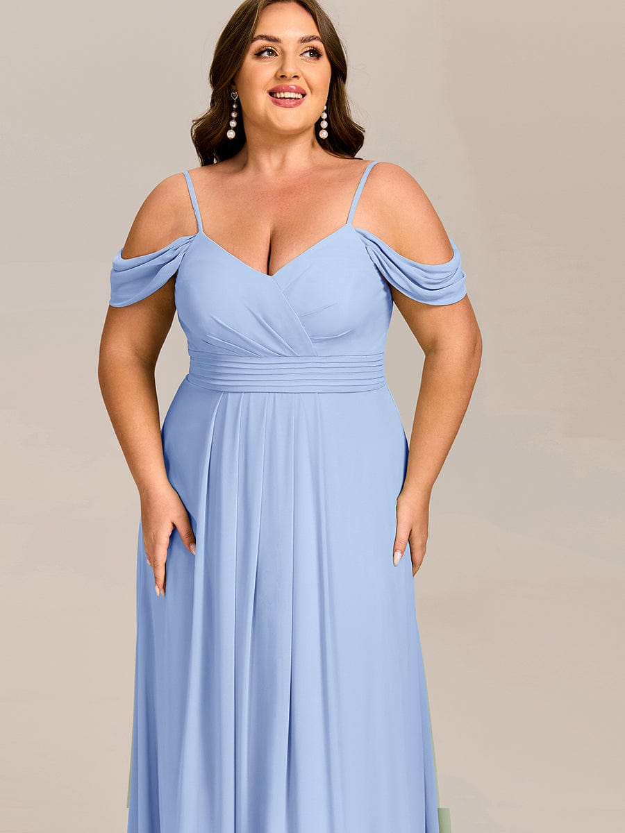 LIANNE|Spaghetti Strap V-Neck Pleated A-Line Bridesmaid Dress