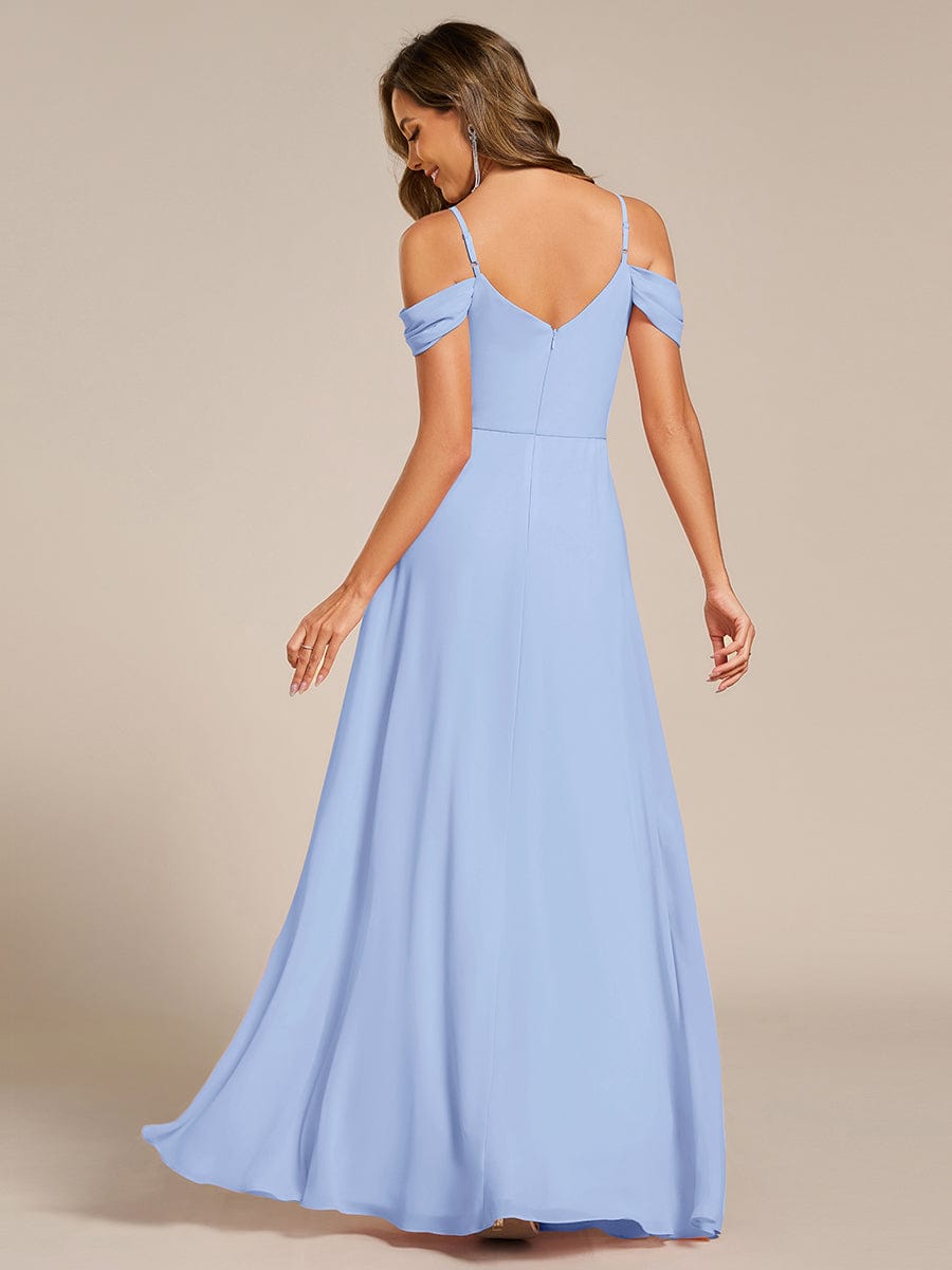 LIANNE|Spaghetti Strap V-Neck Pleated A-Line Bridesmaid Dress