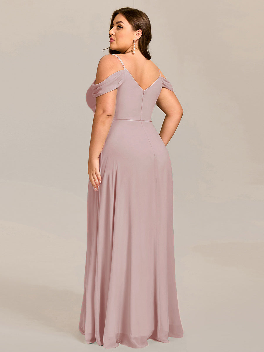 LIANNE|Spaghetti Strap V-Neck Pleated A-Line Bridesmaid Dress