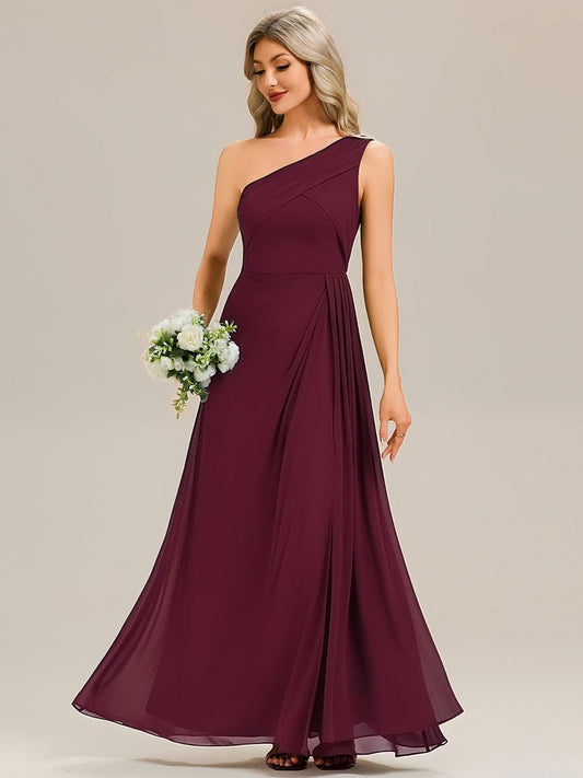 NOEMIE|Flowing Ribbons Chiffon Sleeveless Bridesmaid Dress