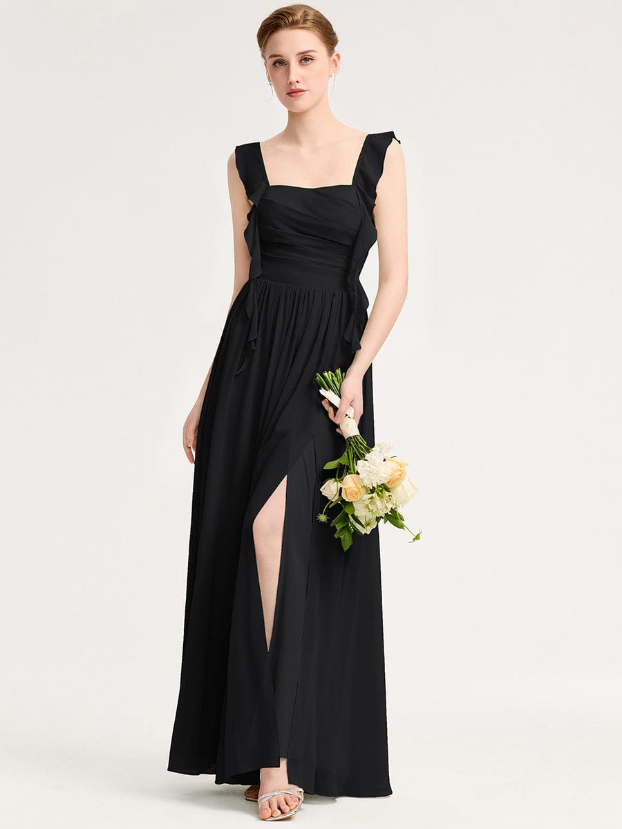 LUNARA|Flowing Ribbon Chiffon Bridesmaid dress