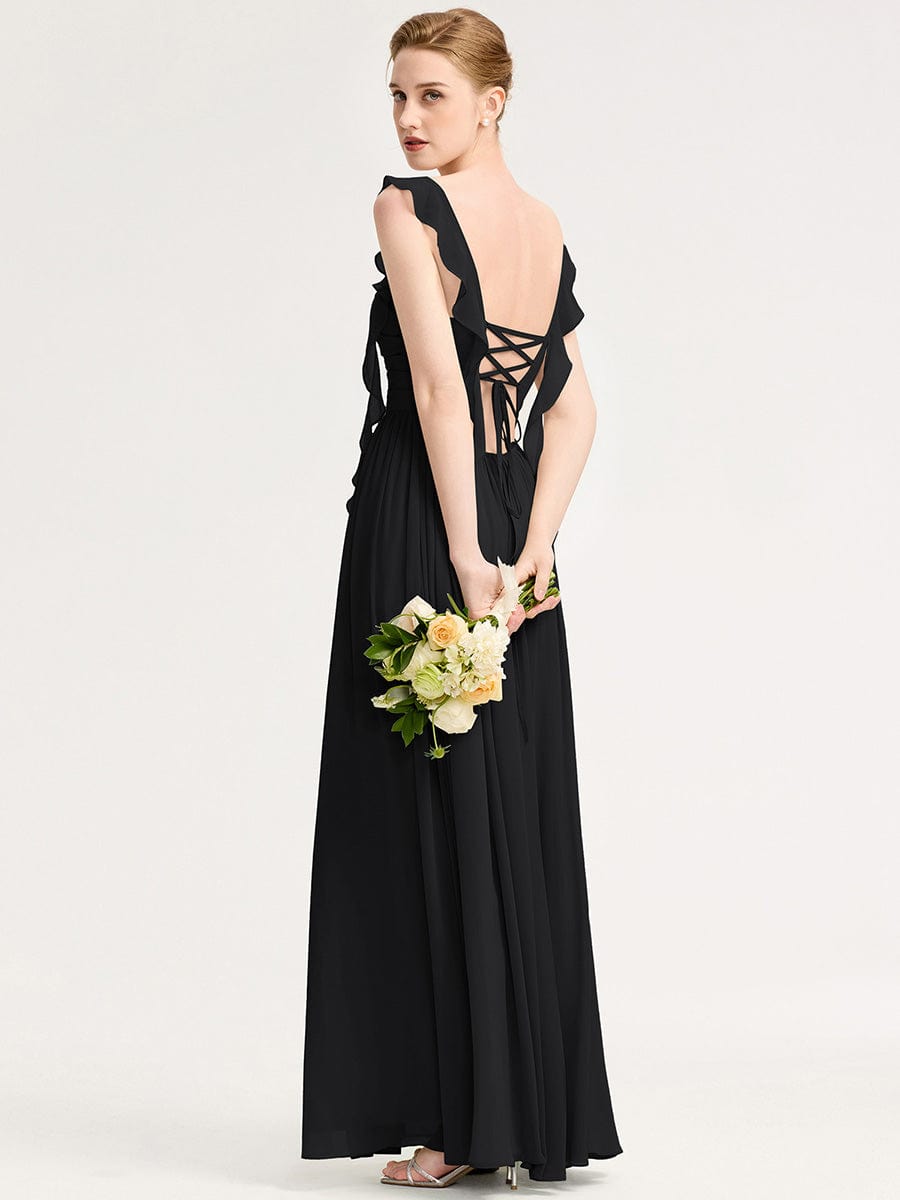 LUNARA|Flowing Ribbon Chiffon Bridesmaid dress