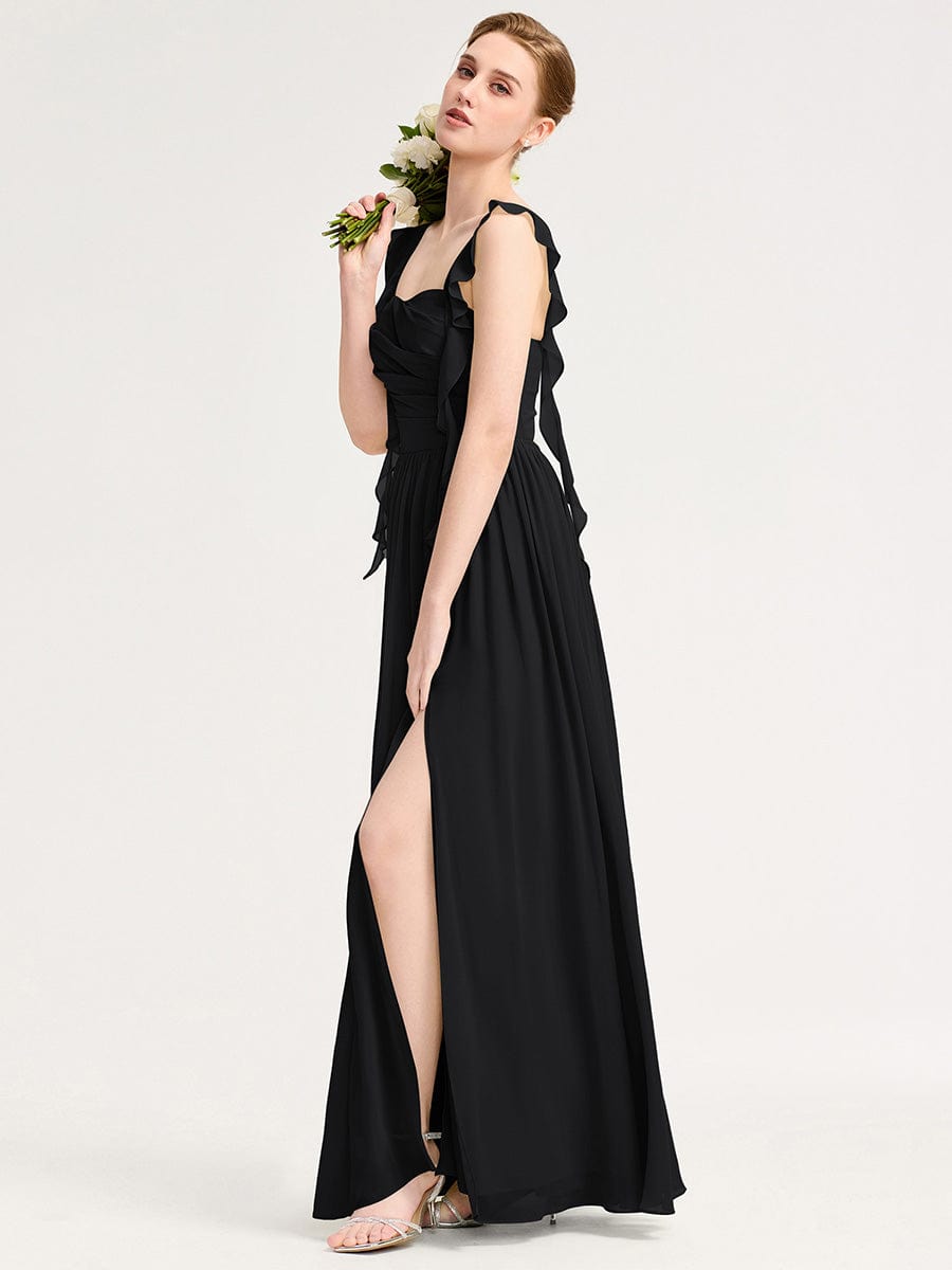 LUNARA|Flowing Ribbon Chiffon Bridesmaid dress