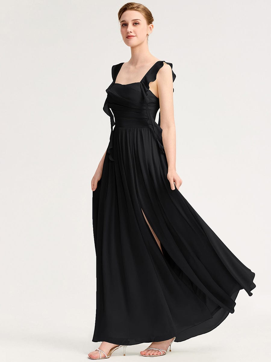 LUNARA|Flowing Ribbon Chiffon Bridesmaid dress