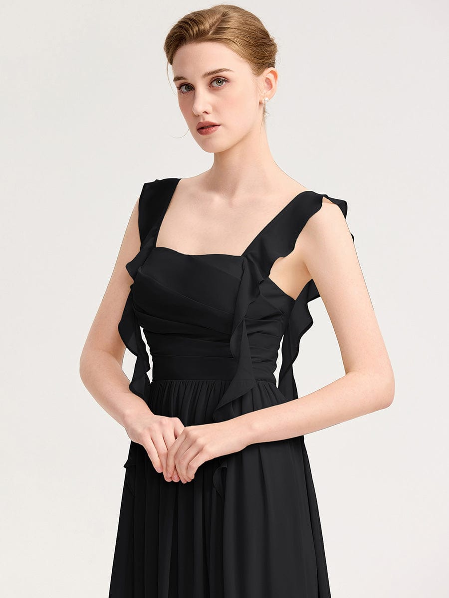 LUNARA|Flowing Ribbon Chiffon Bridesmaid dress
