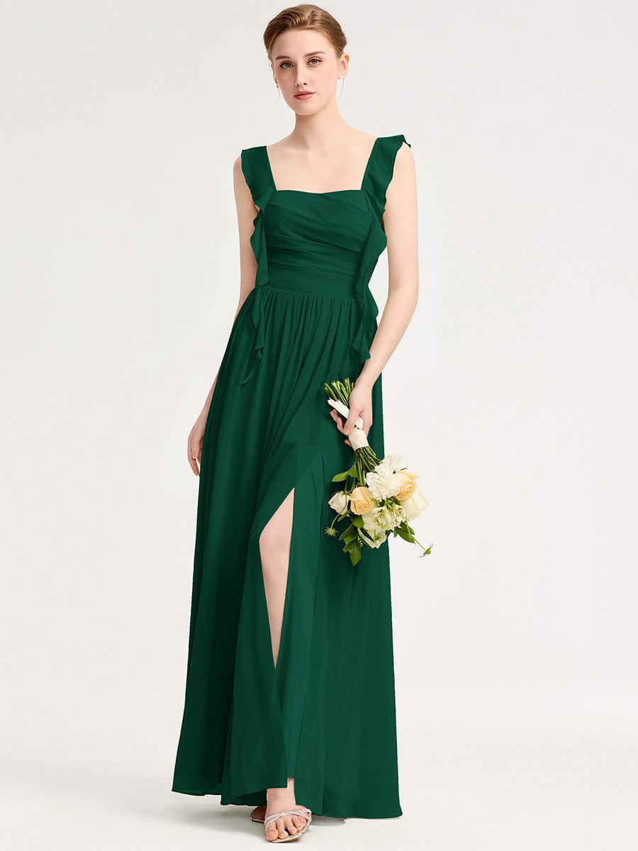 LUNARA|Flowing Ribbon Chiffon Bridesmaid dress