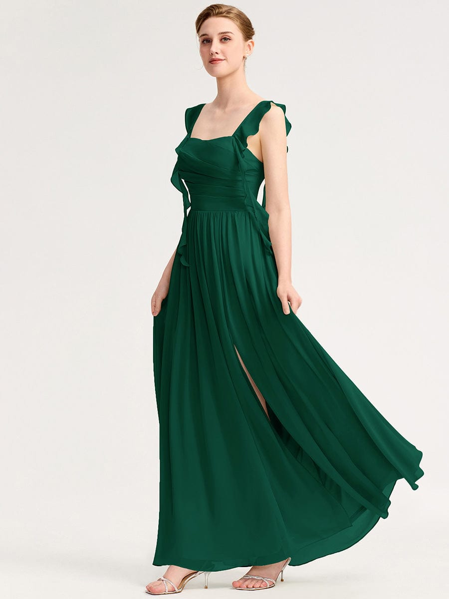 LUNARA|Flowing Ribbon Chiffon Bridesmaid dress