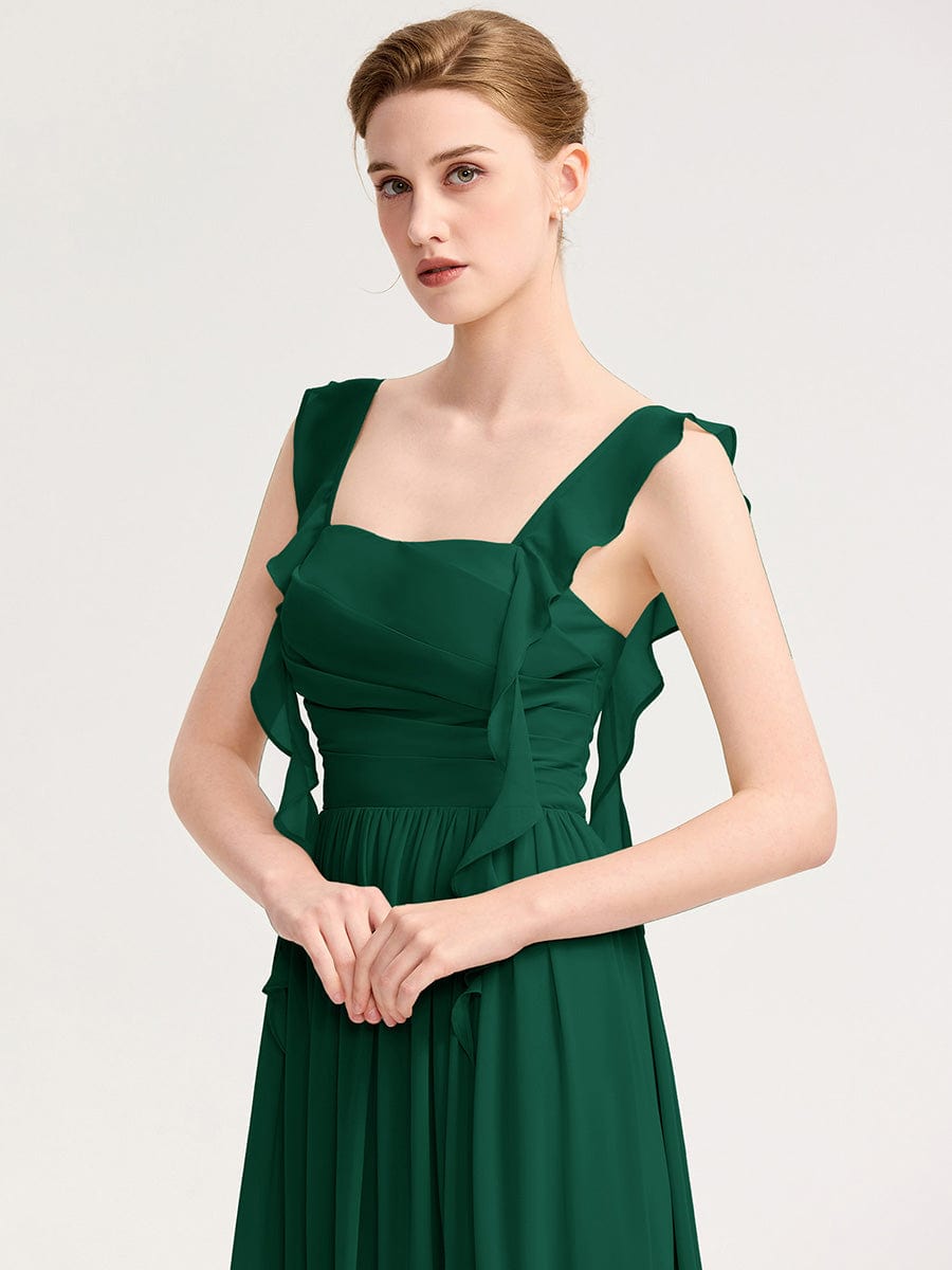 LUNARA|Flowing Ribbon Chiffon Bridesmaid dress