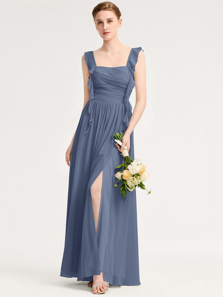 LUNARA|Flowing Ribbon Chiffon Bridesmaid dress