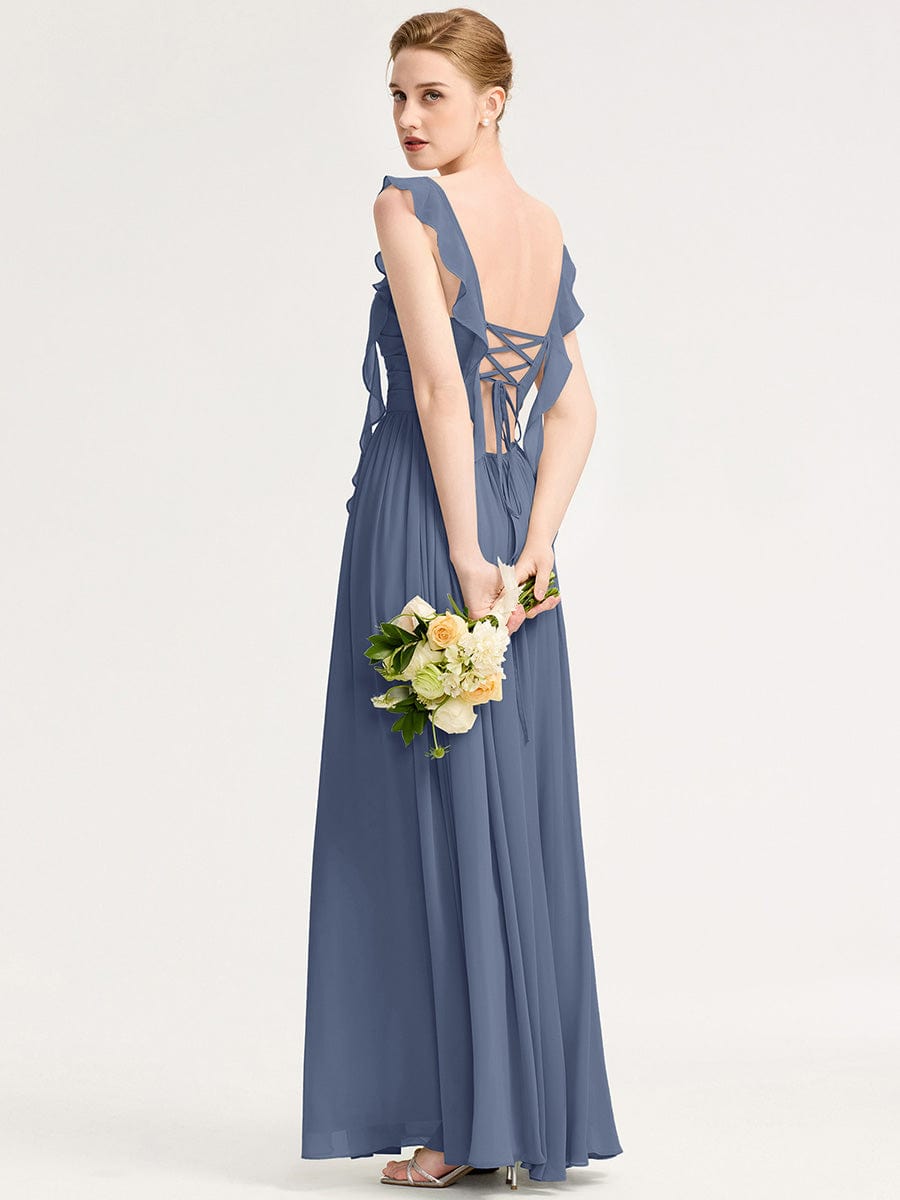 LUNARA|Flowing Ribbon Chiffon Bridesmaid dress