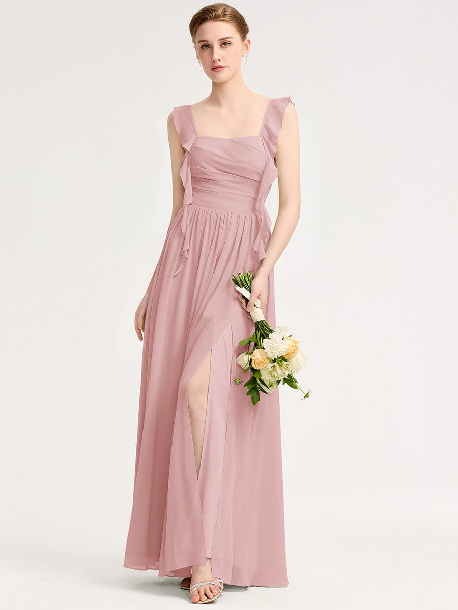 LUNARA|Flowing Ribbon Chiffon Bridesmaid dress