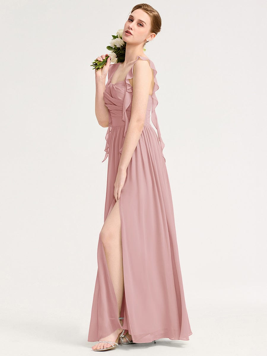 LUNARA|Flowing Ribbon Chiffon Bridesmaid dress