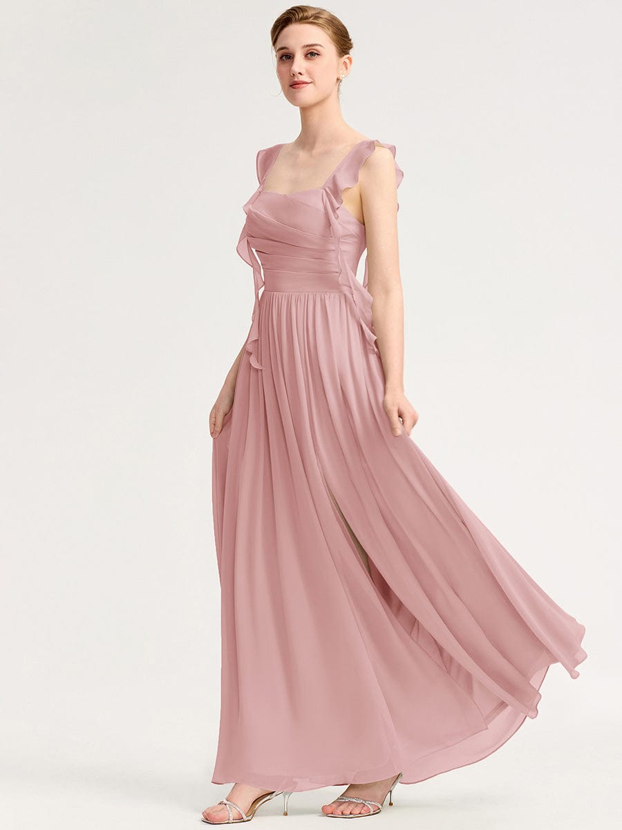 LUNARA|Flowing Ribbon Chiffon Bridesmaid dress