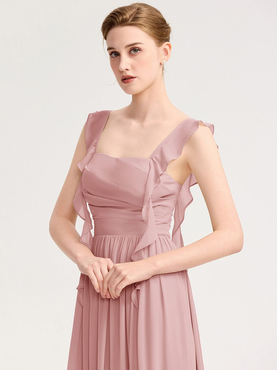 LUNARA|Flowing Ribbon Chiffon Bridesmaid dress