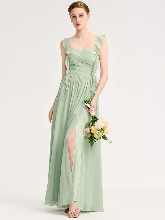 LUNARA|Flowing Ribbon Chiffon Bridesmaid dress