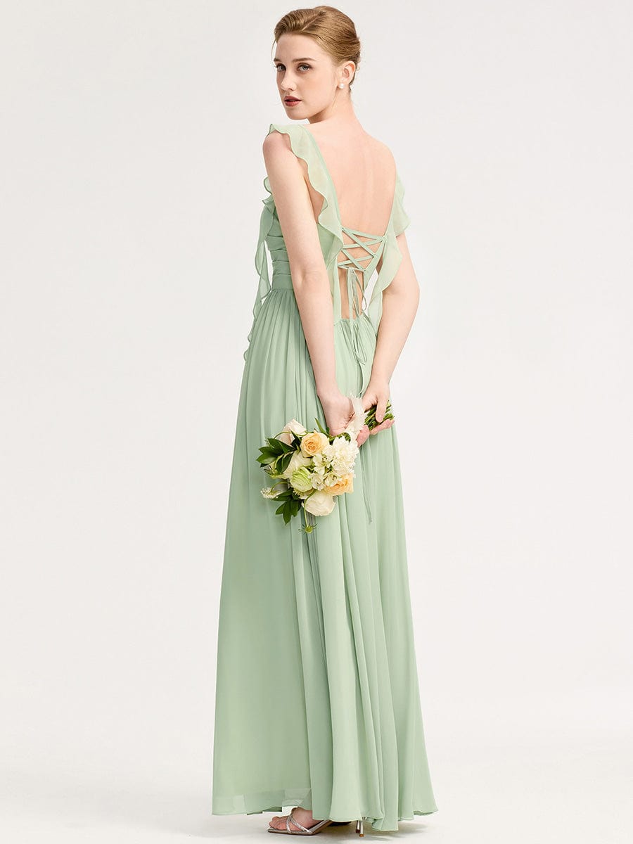 LUNARA|Flowing Ribbon Chiffon Bridesmaid dress