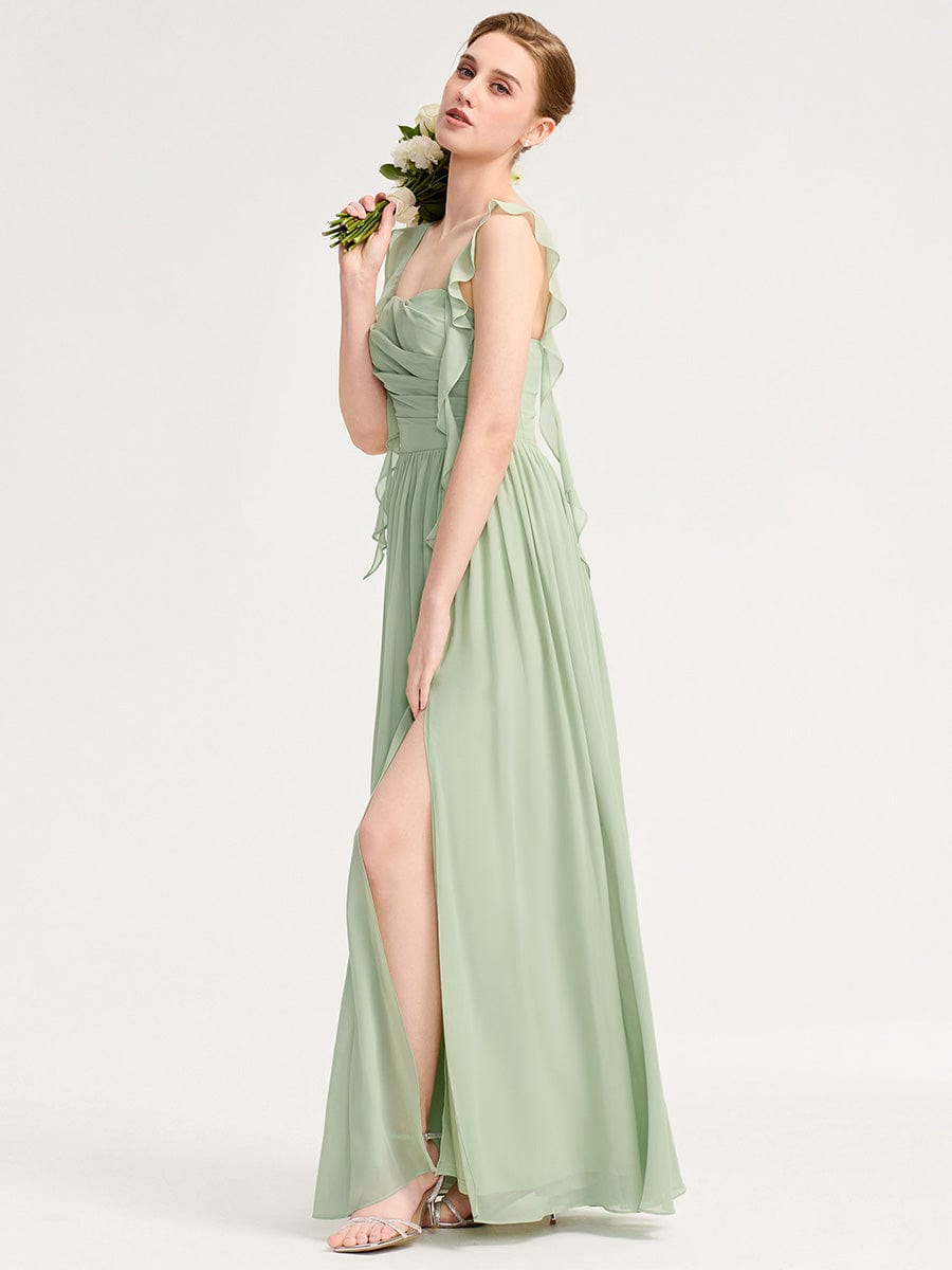 LUNARA|Flowing Ribbon Chiffon Bridesmaid dress