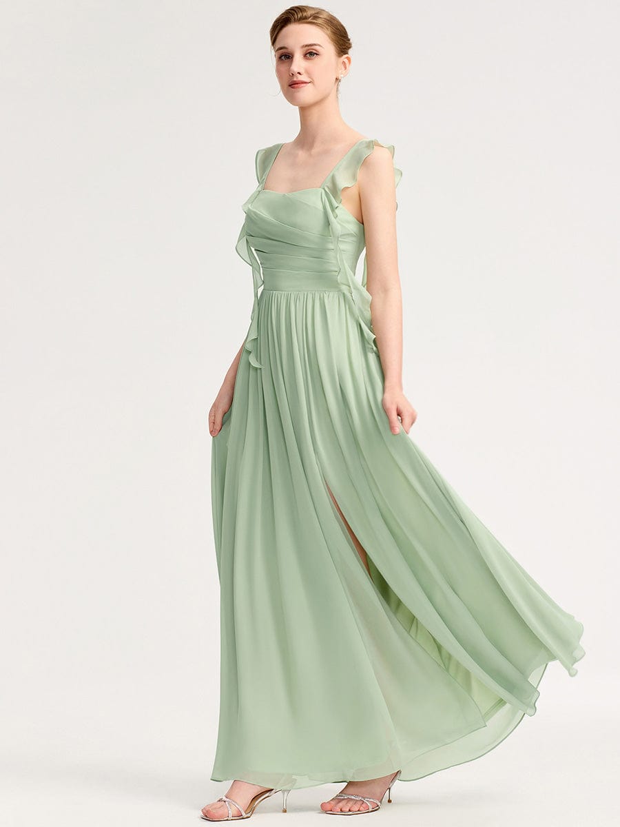 LUNARA|Flowing Ribbon Chiffon Bridesmaid dress