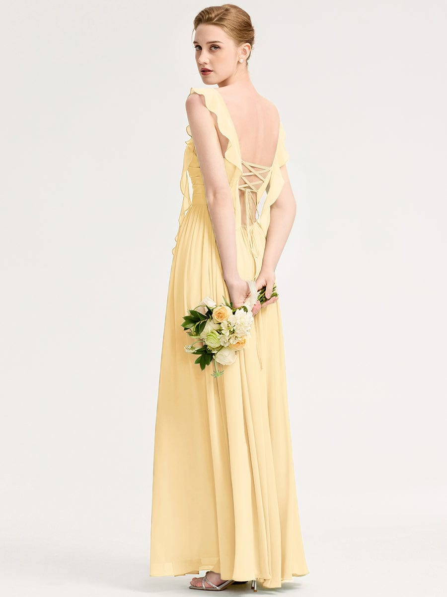 LUNARA|Flowing Ribbon Chiffon Bridesmaid dress